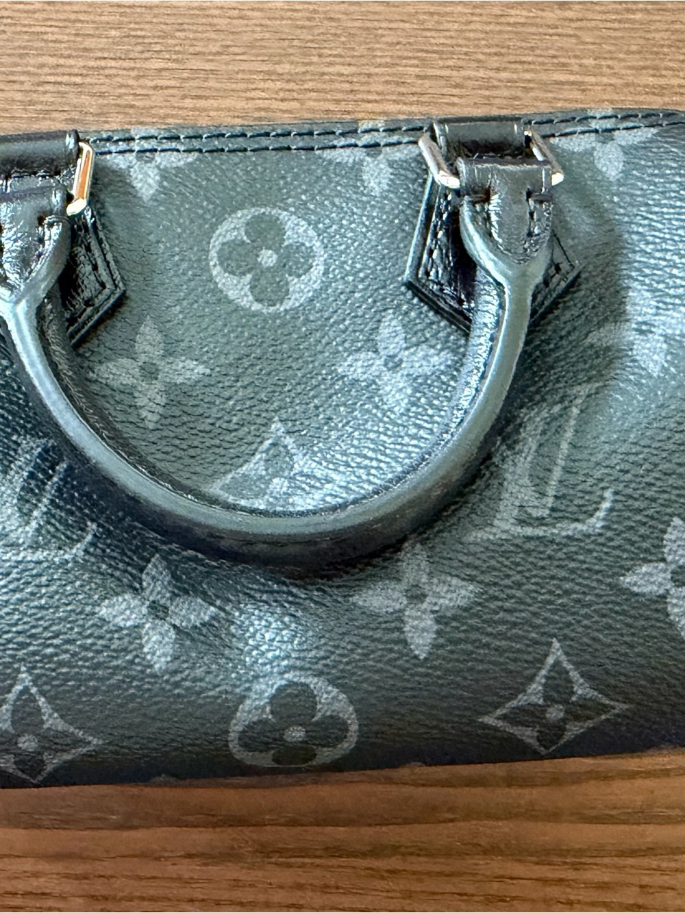 Louis Vuitton Monogram Eclipse Mini Speedy in Black and Charcoal - Picture 4 of 13